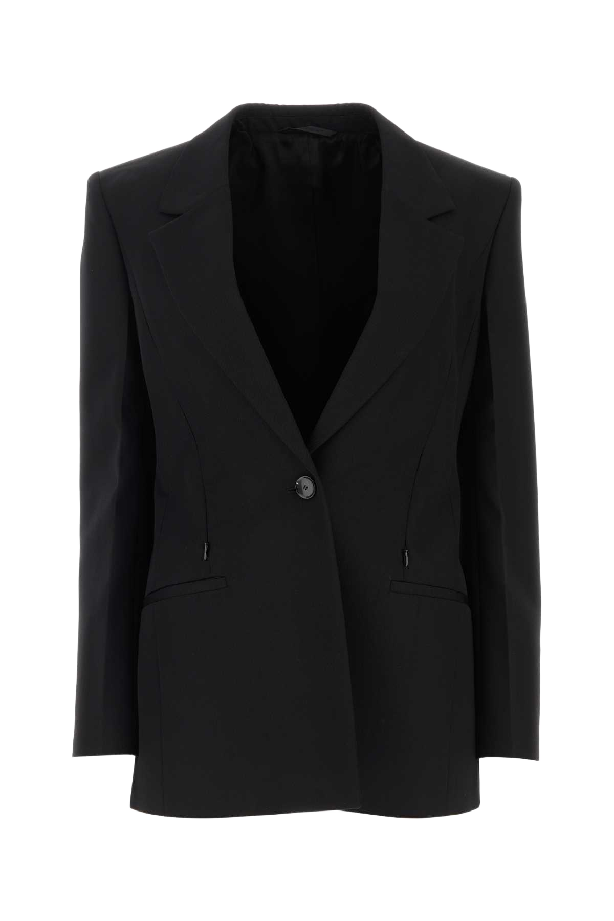 Black Wool Blend Blazer Giacche E Gilet