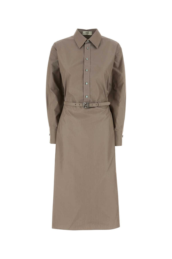Fendi Dress 56% Cotton 44% Silk shirt dress in gray