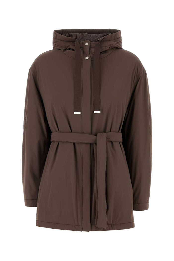 Brown Stretch Nylon Jacket Fondente Giubbini
