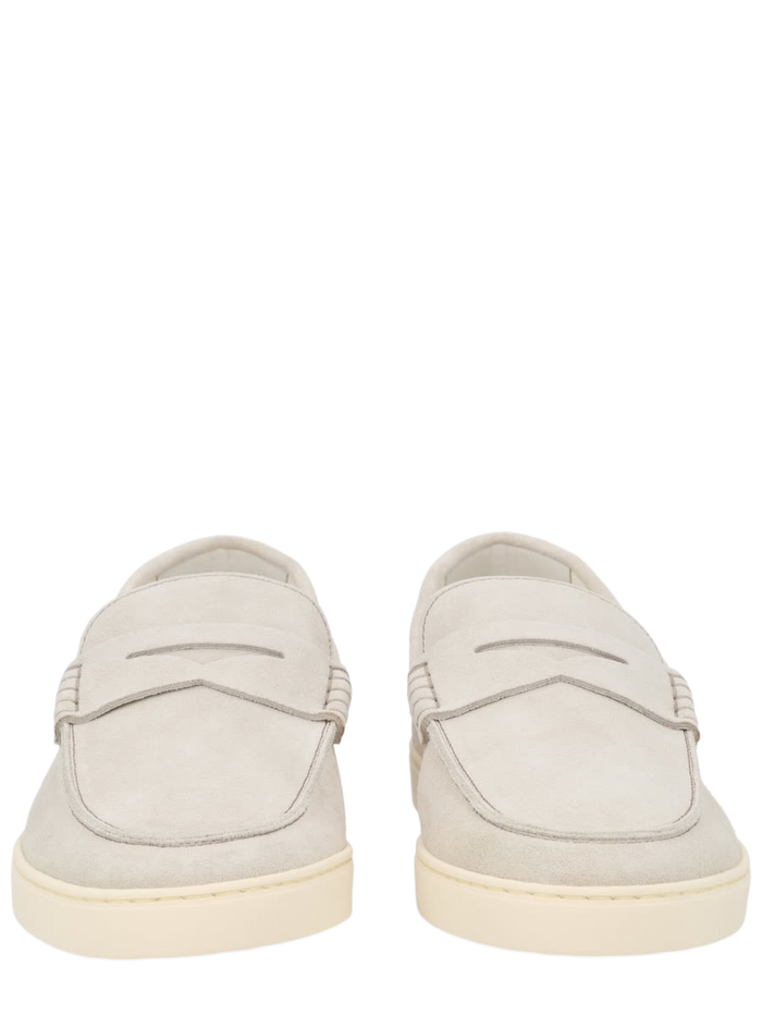 Suede Loafer Grey Leather Loafers