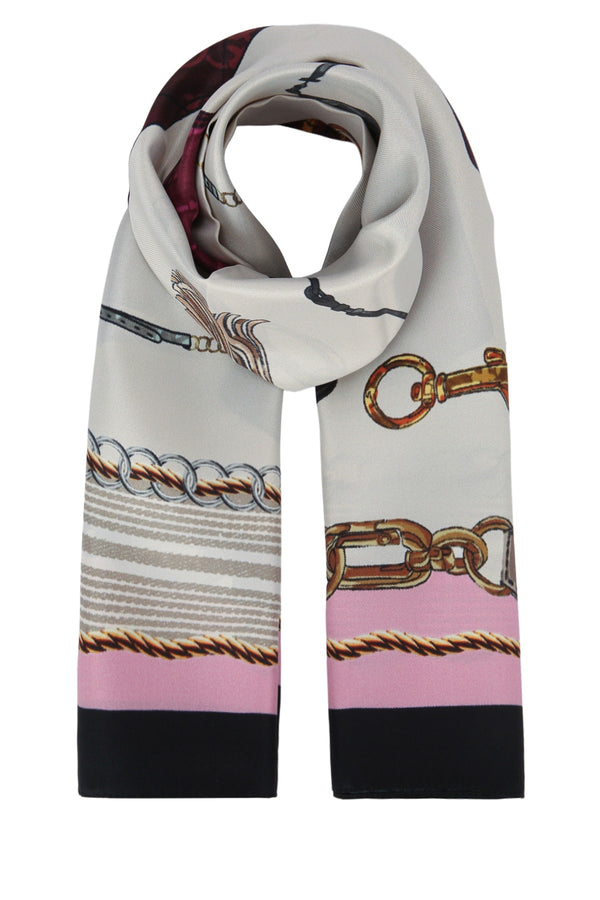 Pinko Foulard Twill scarf in white