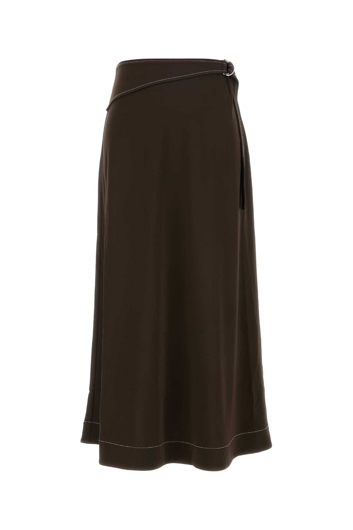 Brown Viscose Skirt Gonne