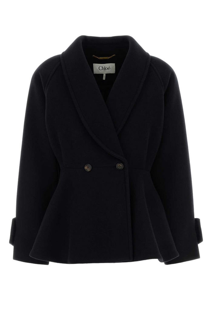 Black Wool Blend Coat Iconicnavy Cappotti
