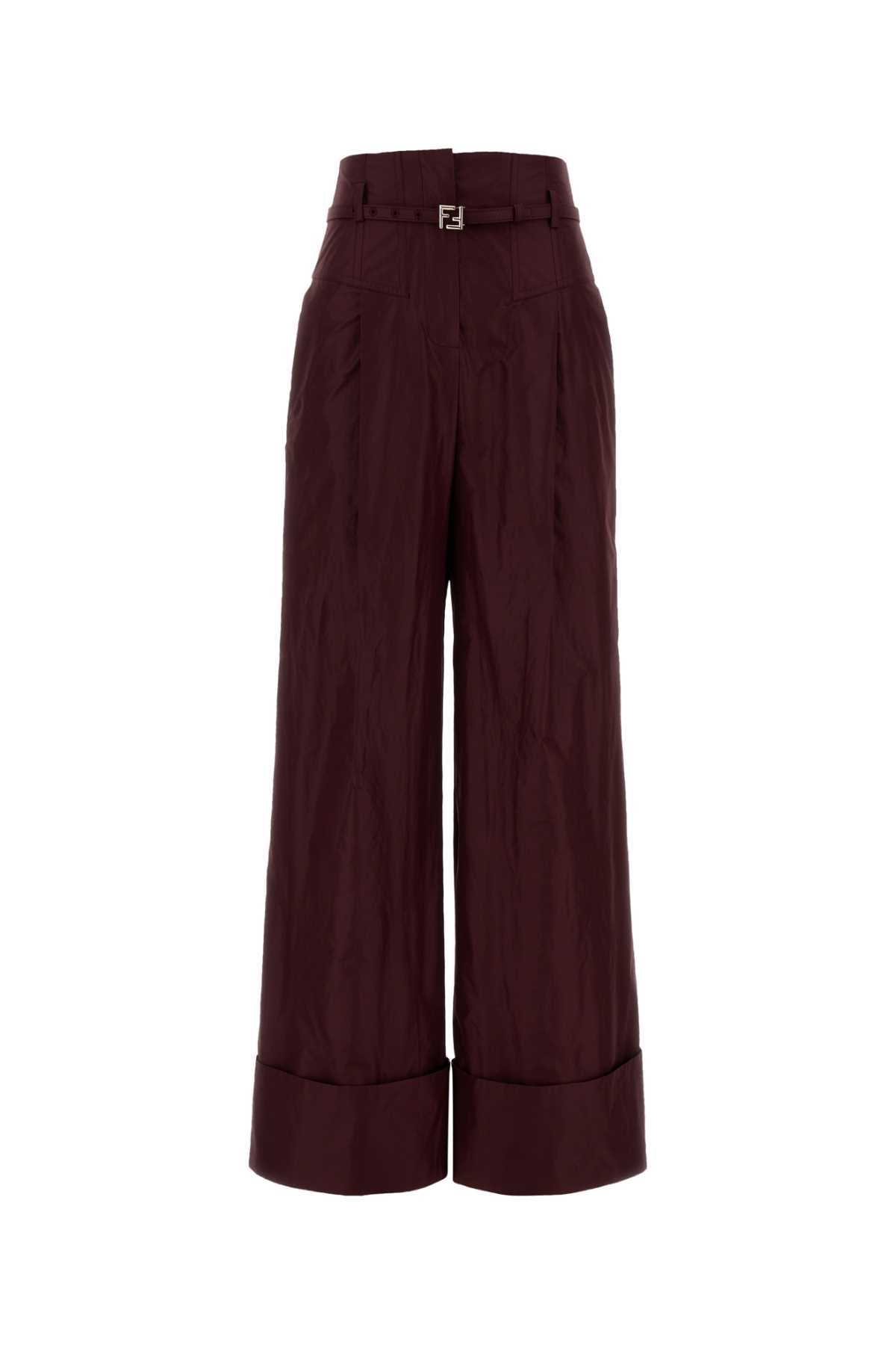 Burgundy Taffeta Pant Plum-26 Exterior: Silk Pantaloni