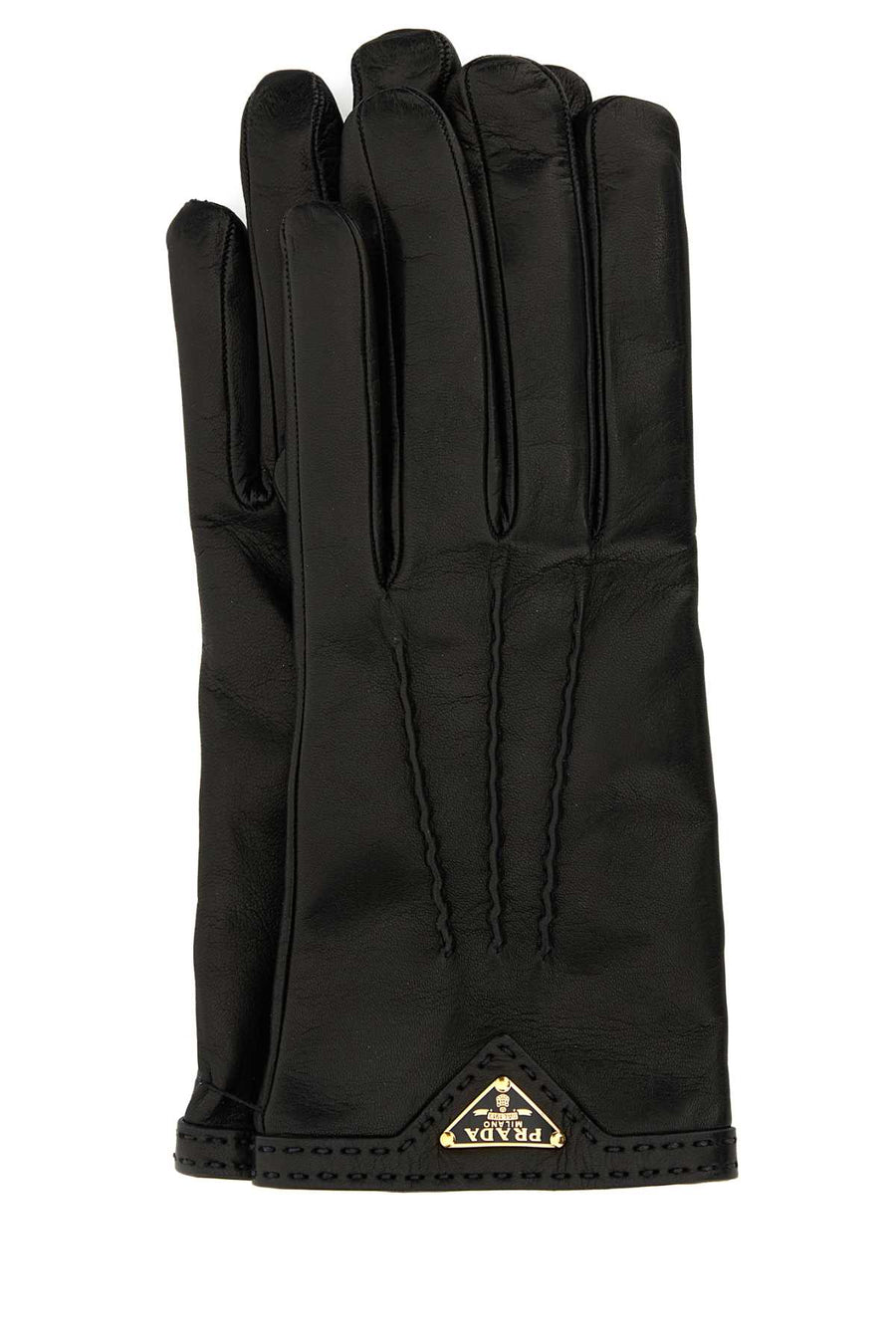 Prada 100% Agnello (Lamb nappa leather) gloves in black