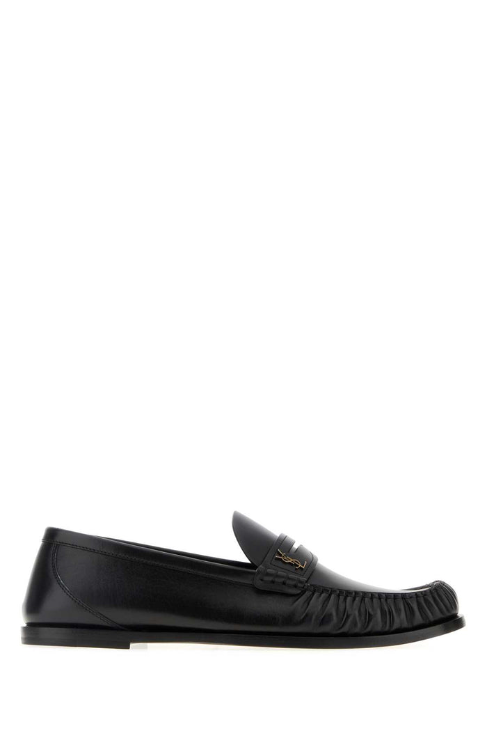 Black Leather Laurent Loafers Nero Mocassini