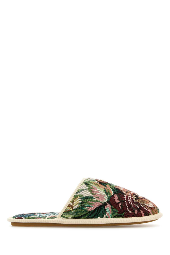 Printed Fabric Ta Chambre Slippers Multicolorivoryivory