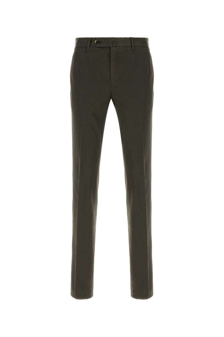 Dark Brown Stretch Cotton Blend Silkochino Pant Y177 Pantaloni