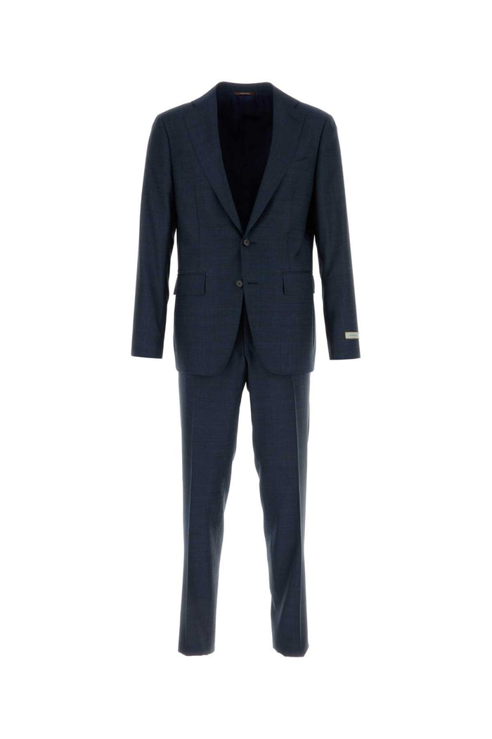 Navy Blue Wool Suit Exterior: Lining: Cupro Abiti
