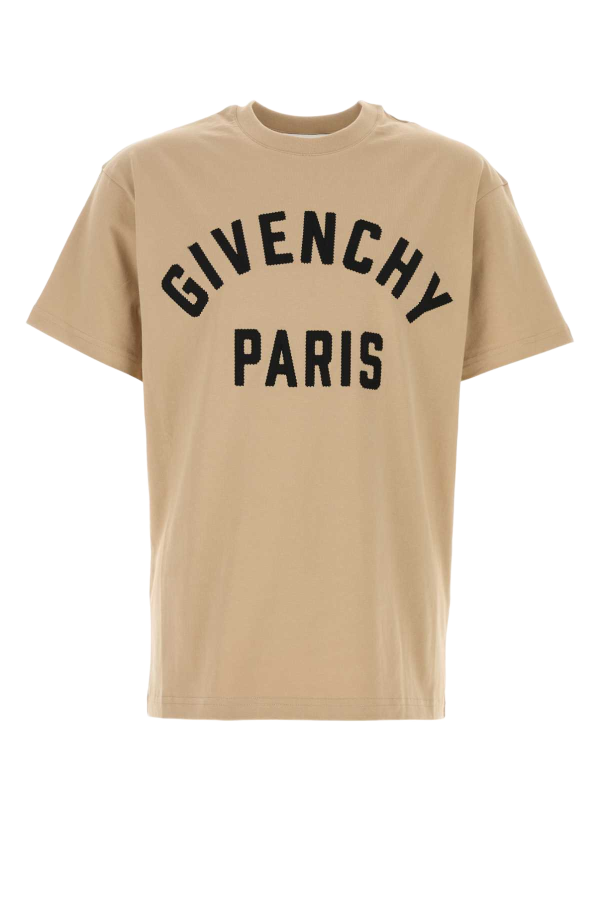 Beige Cotton T-Shirt Beigeblack Exterior