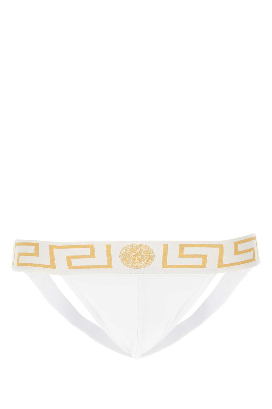 Versace 94% cotton jockstrap in white