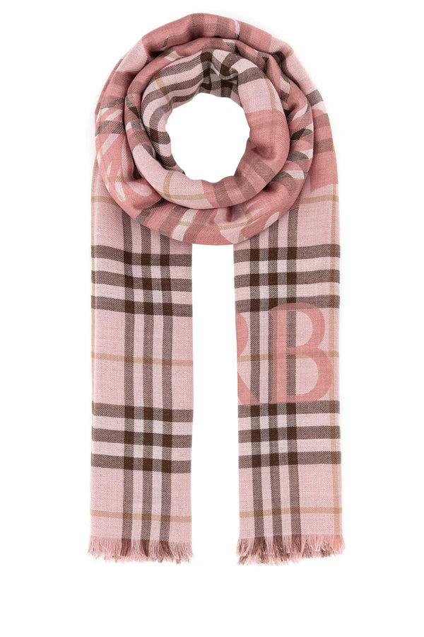 Burberry 52% Wool 48% Silk scarf in pink