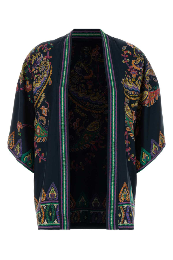 Etro 100% Silk cardigan in black