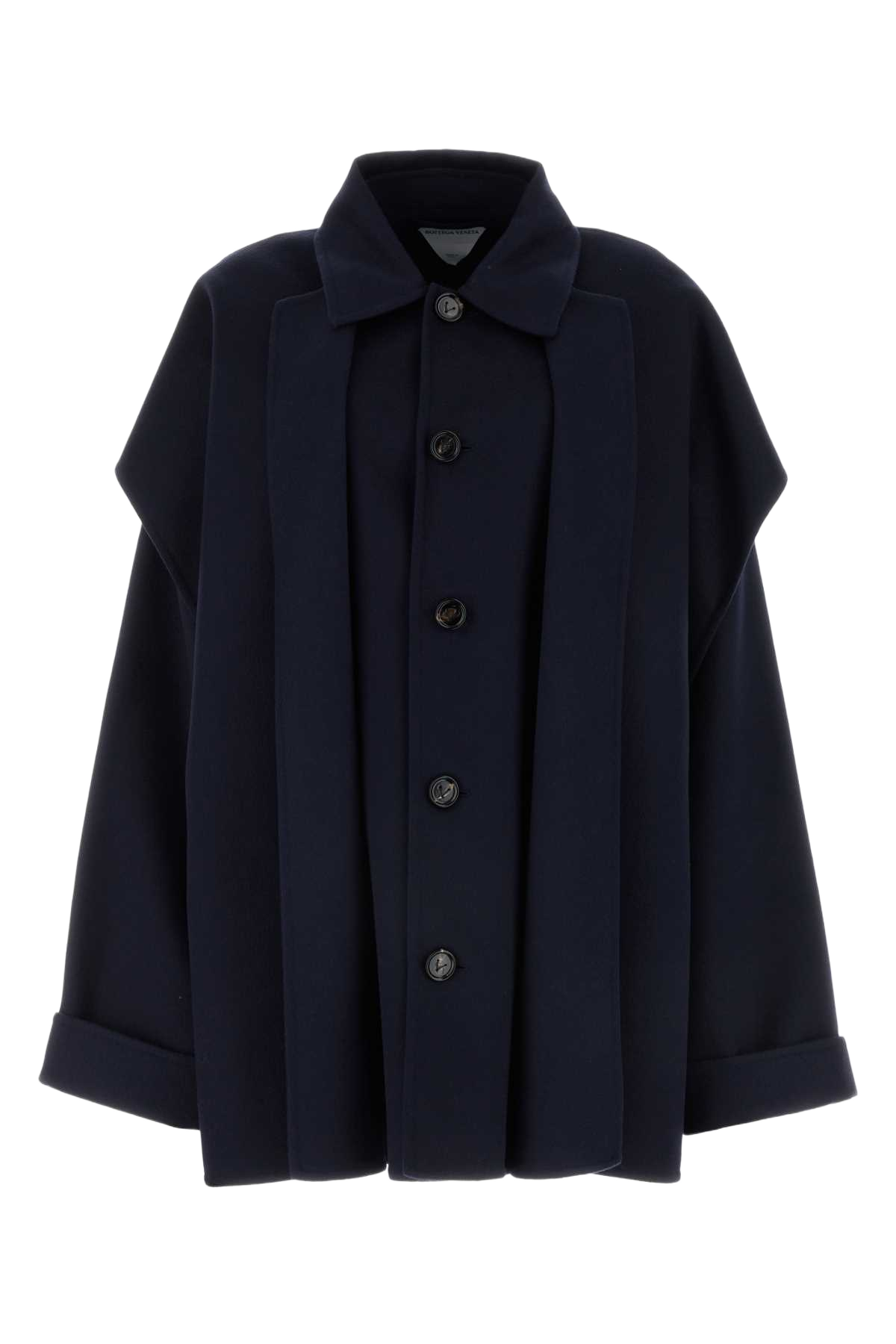 Midnight Blue Wool Blend Coat Navy Exterior: Cashmere Cappotti