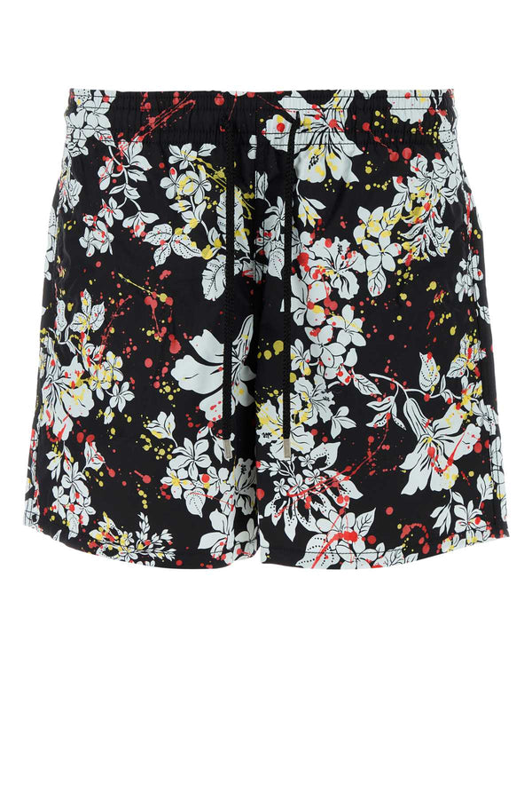 Palm Angels X Vilebrequin Bagno Exterior: 100% Recycled nylon; Lining: 100% Recycled nylon swimming shorts in black