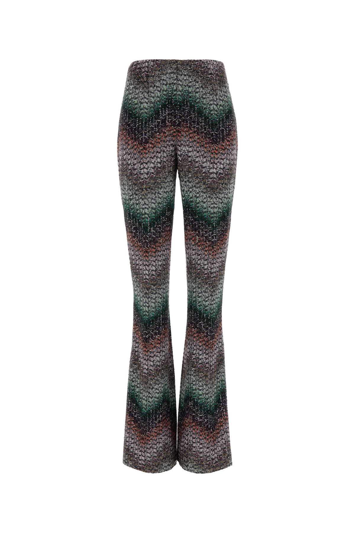 Embroidered Viscose Blend Flared Pant Pantaloni