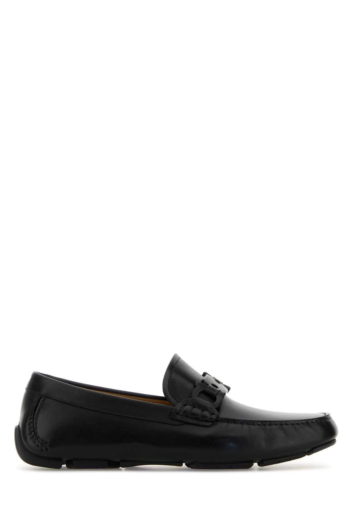 Black Leather Byte Loafers Nero Mocassini