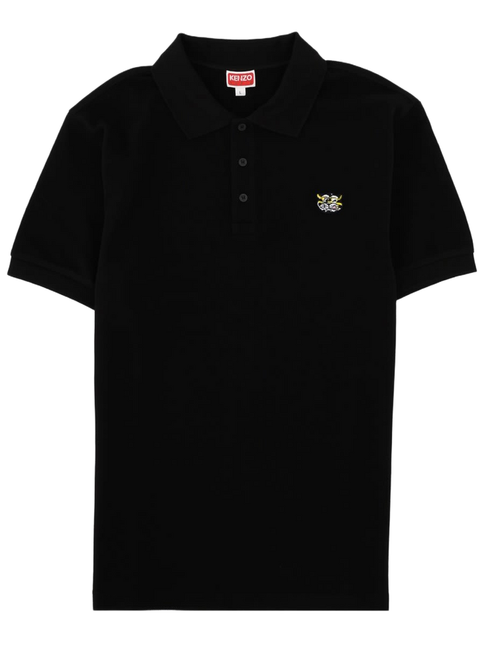 Polo With Logo Black Cotton Shirts