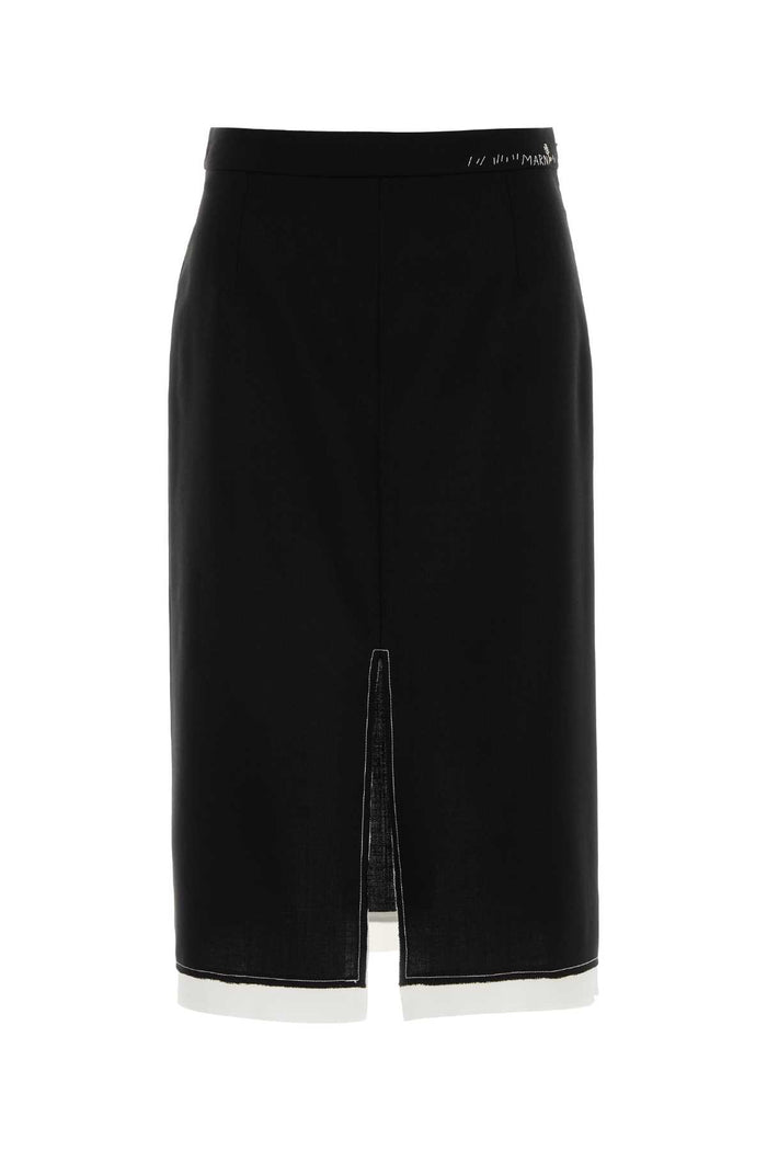 Black Wool Skirt Gonne