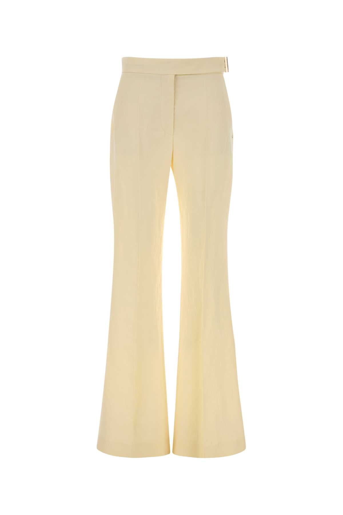 Pastel Yellow Viscose Blend Piacere Pant Giallo Chiaro Exterior: Paper Pantaloni
