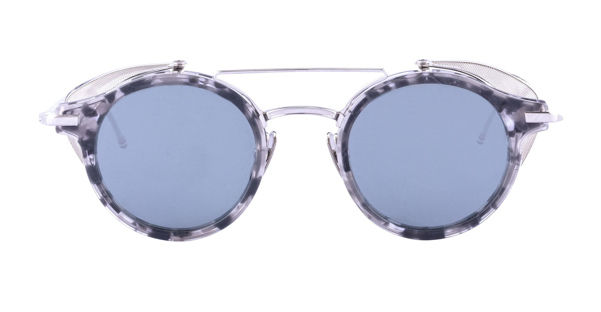 Round With Wide Shield - Grey Tortoise Acetate Sunglasses