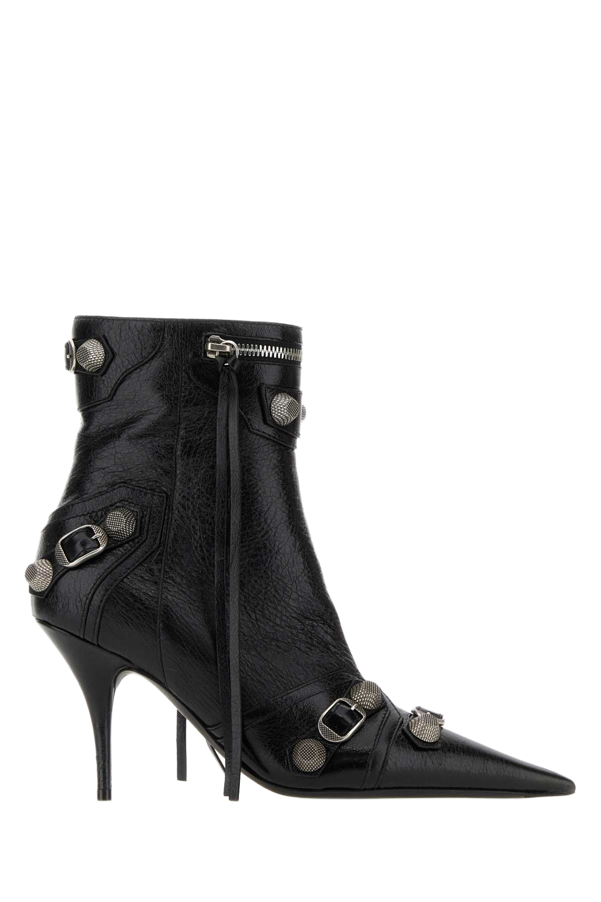 Black Leather Cagole Ankle Boots 1081 Arena/abs Accessory Stivali