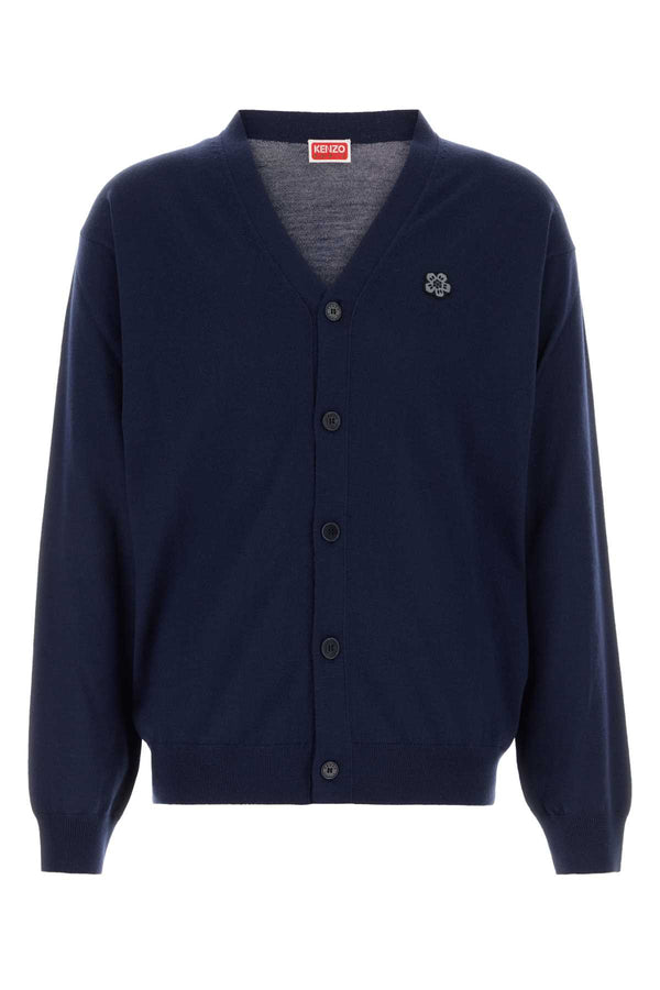 Kenzo Boke 100% Wool cardigan in navy