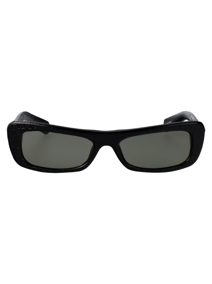 Capri Black Croc/ Silver/ Grey Acetate Sunglasses