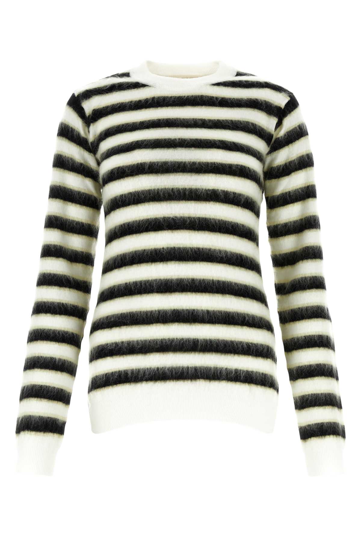 Embroidered Wool Sweater Alabaster Exterior: Virgin Maglieria