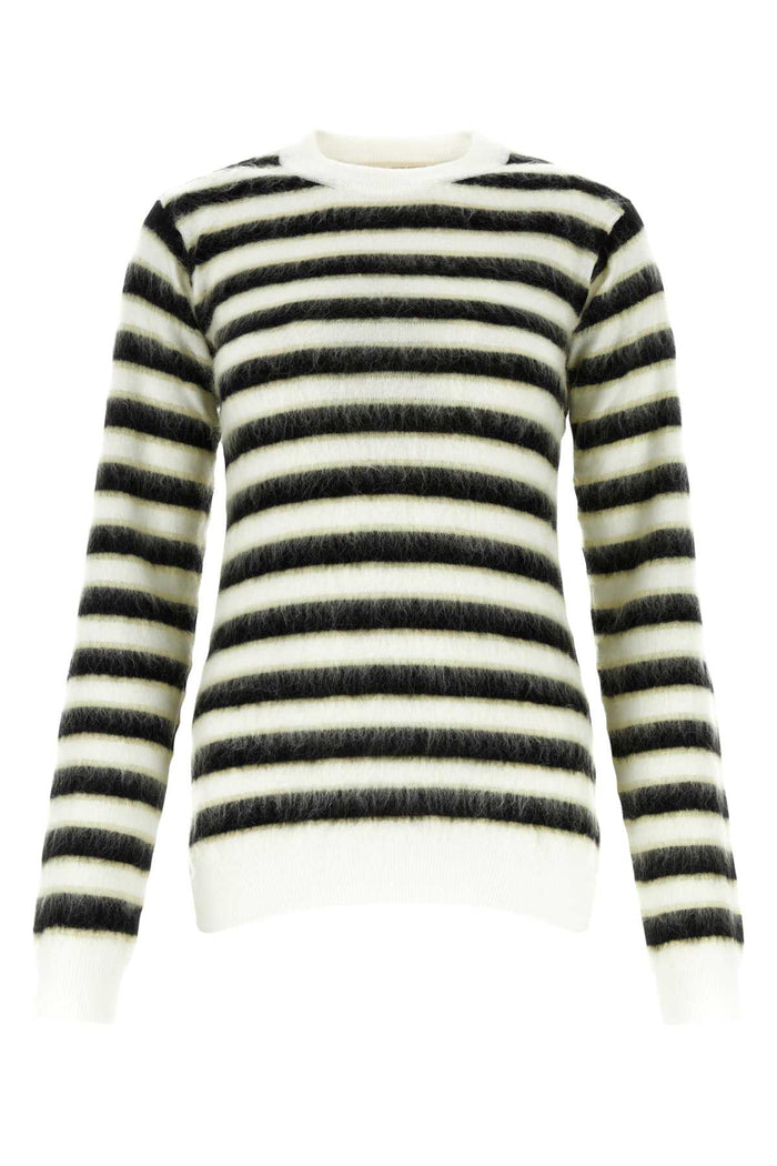 Embroidered Wool Sweater Alabaster Exterior: Virgin Maglieria