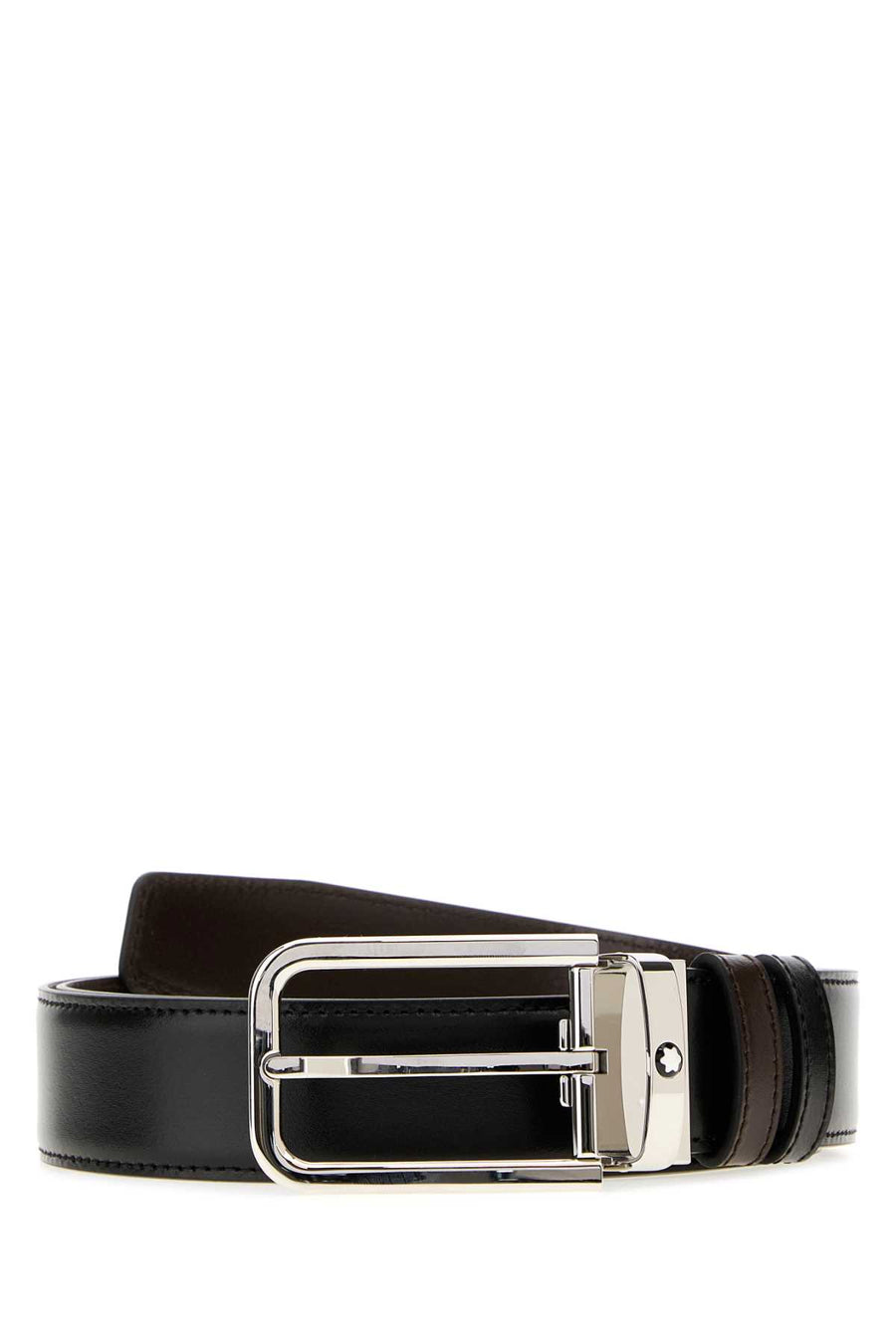 Black Leather Reversible Belt Blackbrown Cinture