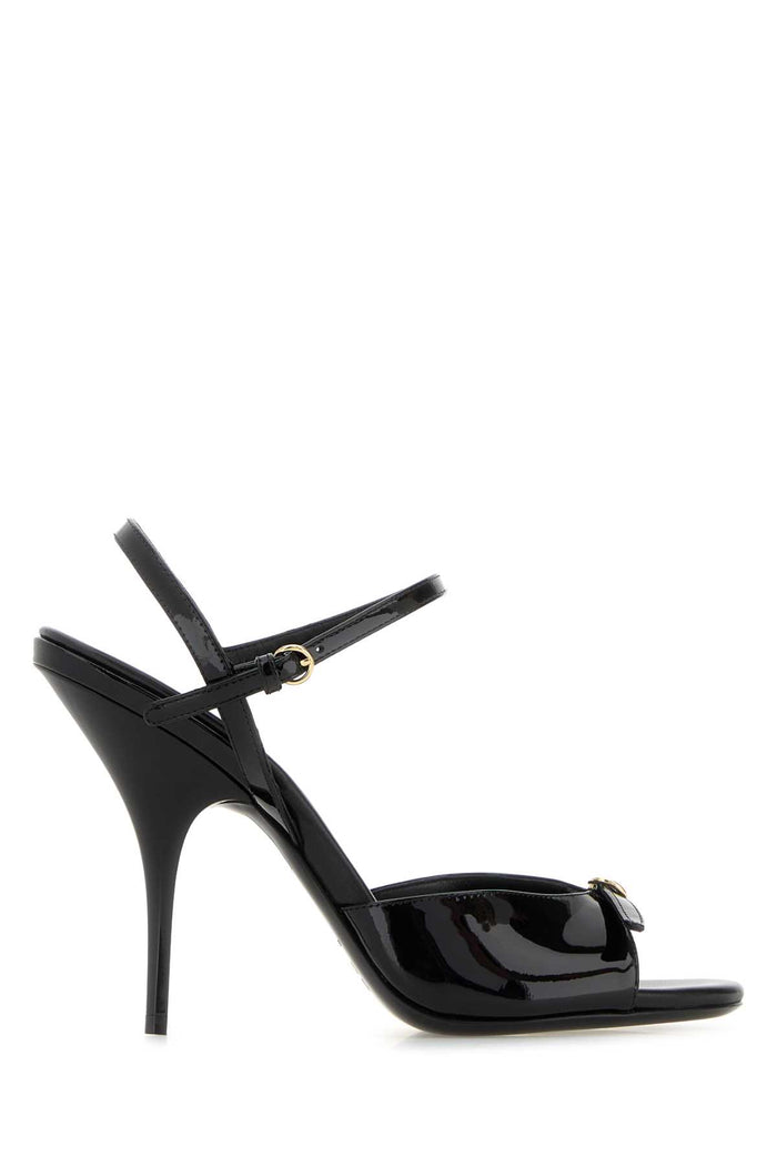 Black Leather Sandals Nero Sandali