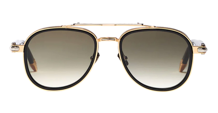Akira - C409 Shiny Black Yellow Gold Platine Nd Metal Sunglasses