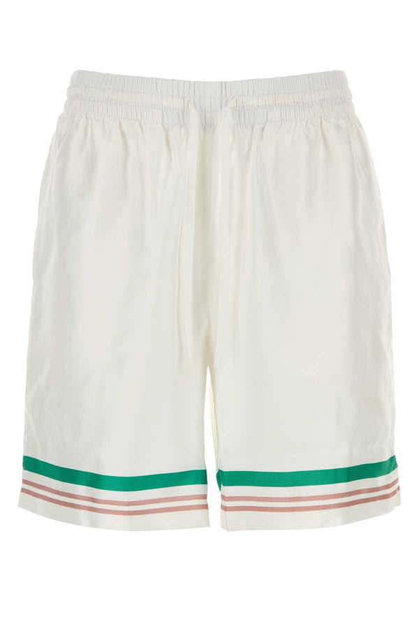 Casablanca Shorts Main: 100% Silk. Lining: 100% Polyester bermuda shorts in white