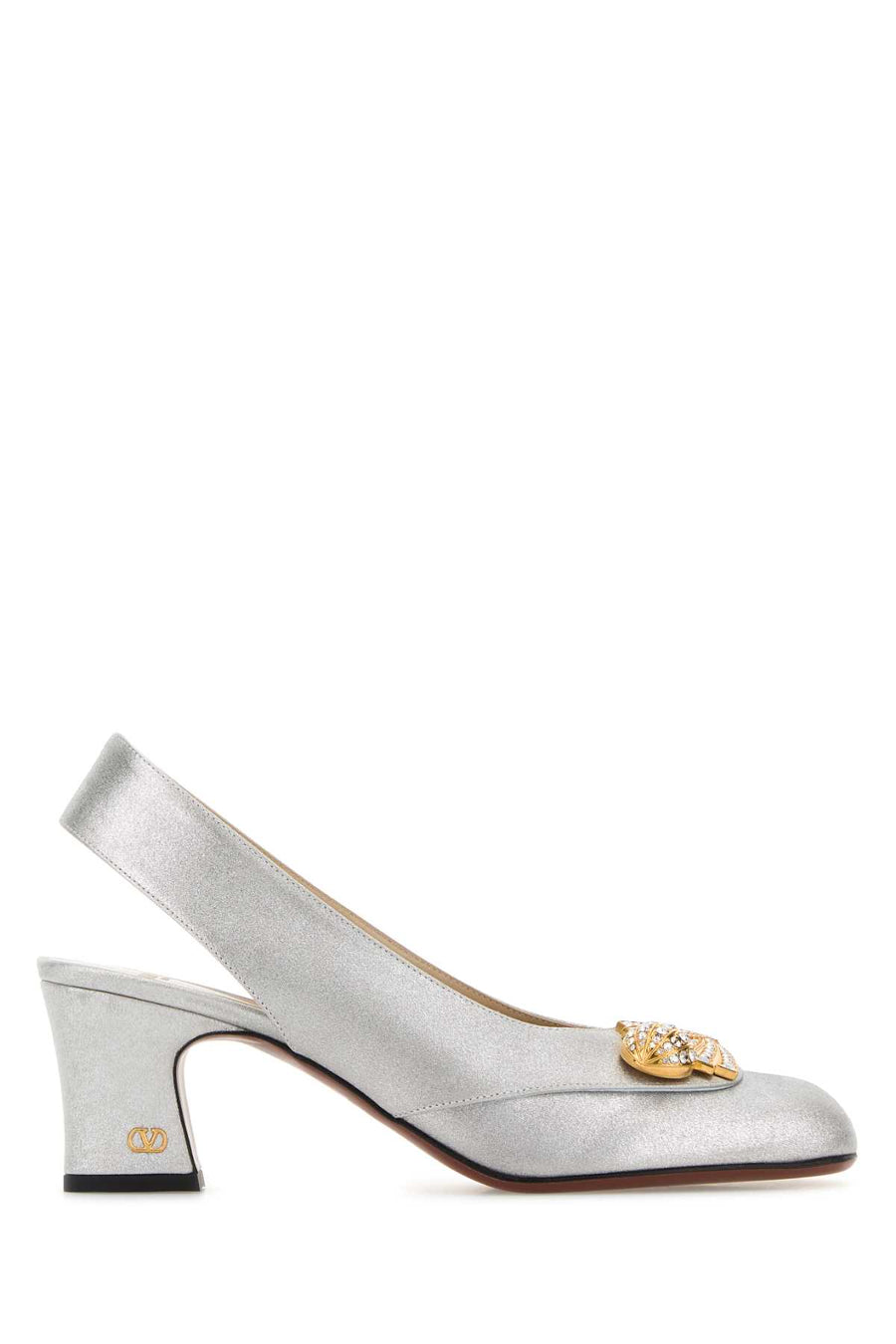 Valentino Garavani Back 64% cotton pump in silver