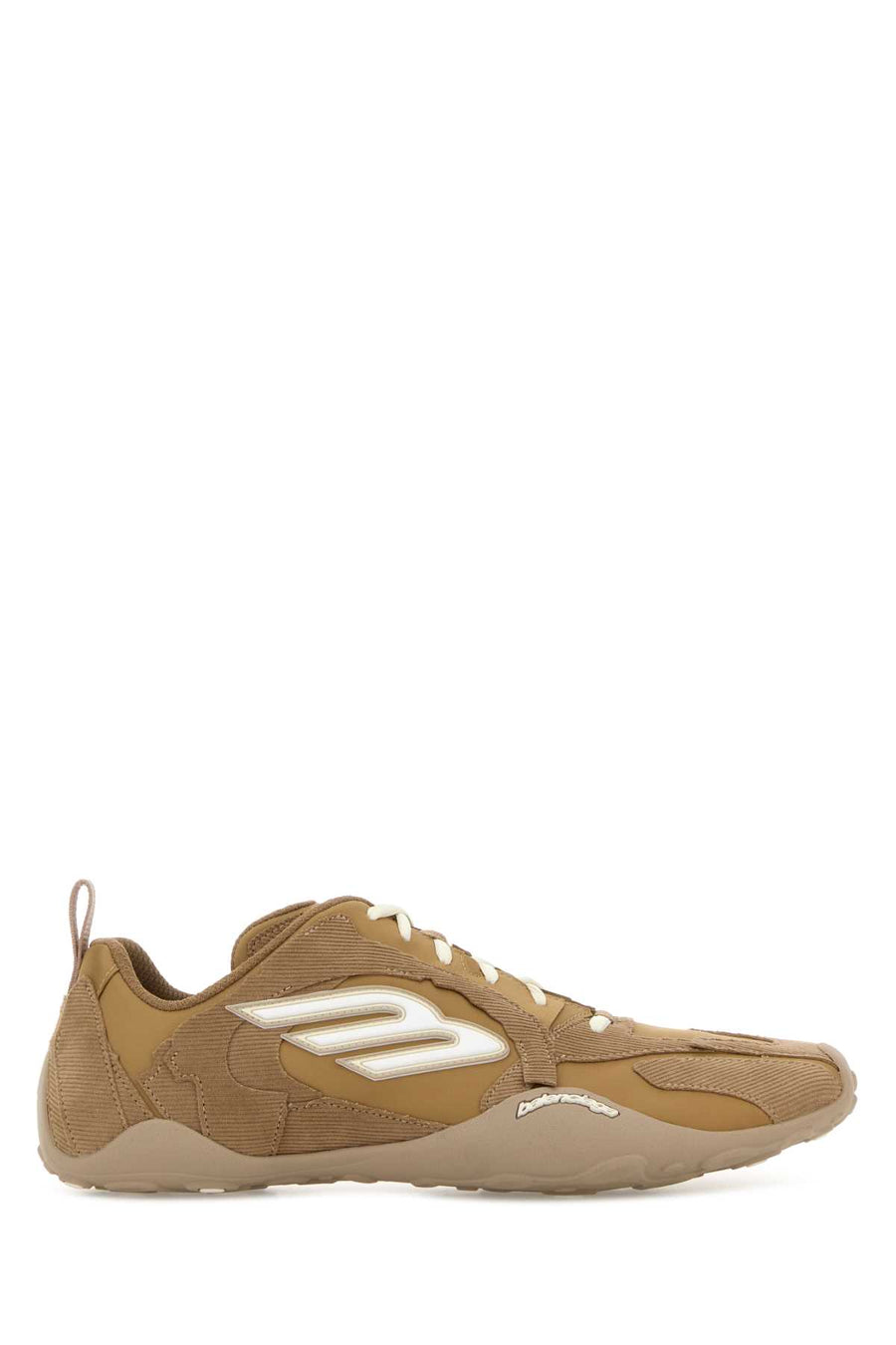 Beige Canvas And Corduroy Monday Ultra Sneakers / White