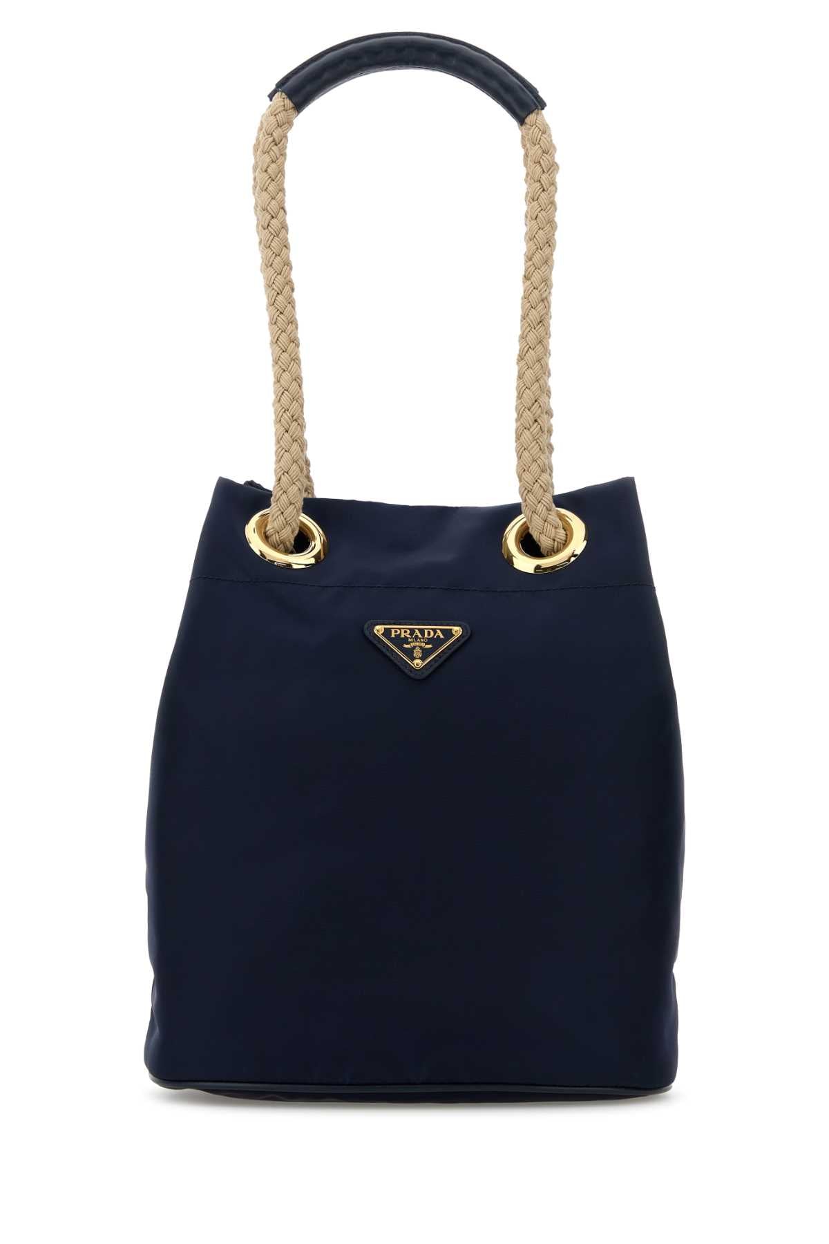 Navy Blue Re-Nylon Prada Mariner Bucket Bag Baltico Borse A Secchiello