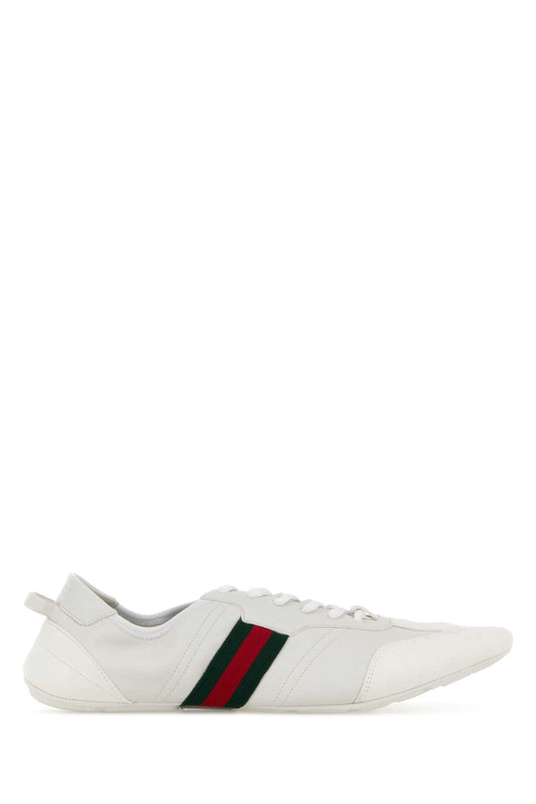 Gucci Exterior: 100% Leather 100% Suede; Interior: 100% Leather; Sole: Rubber sneakers in white