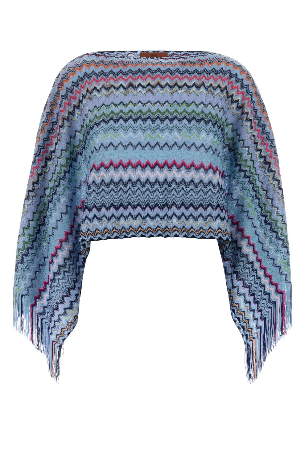 Embroidered Viscose Cape Multiazzurro Exterior: Cappotti