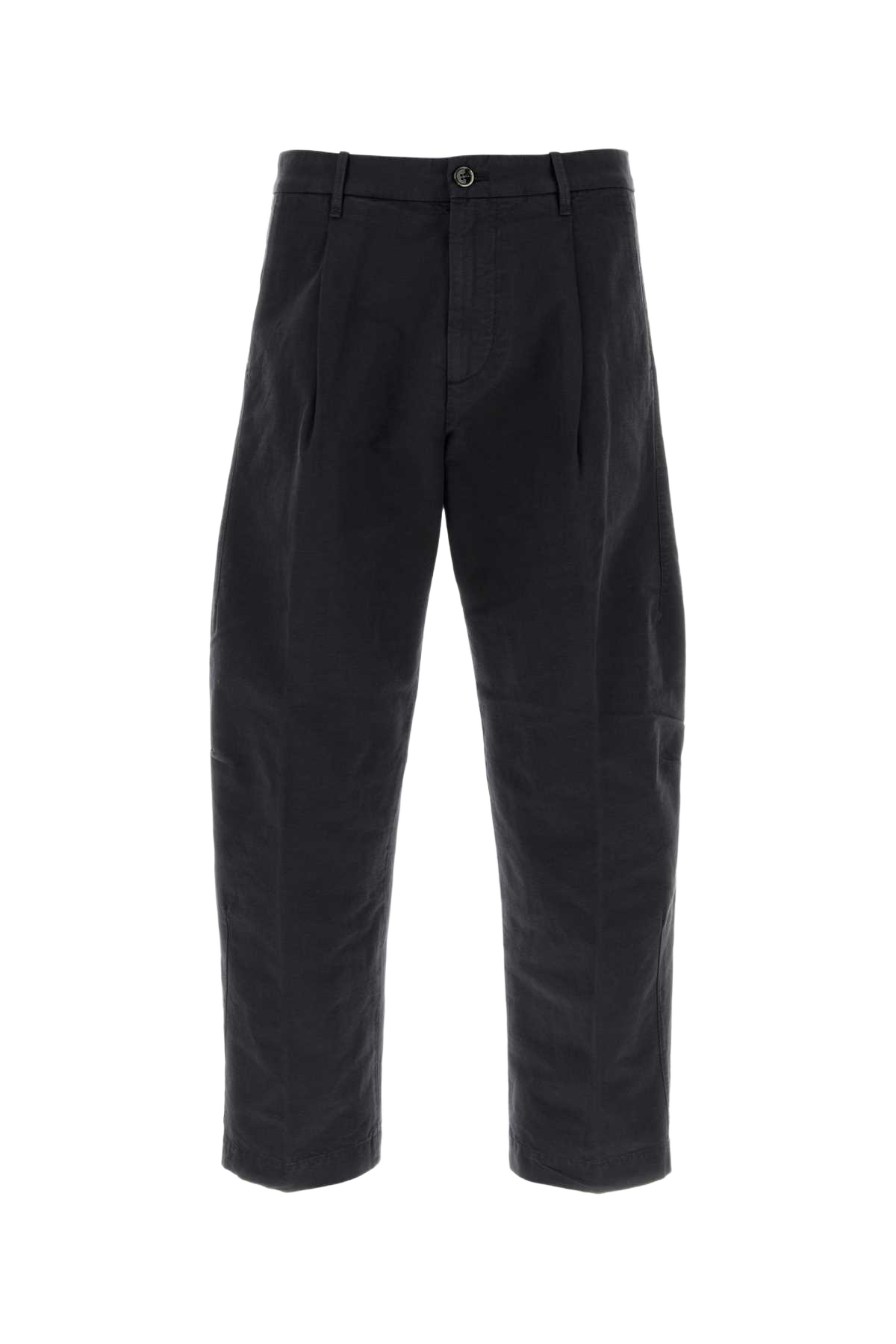 Midnight Blue Cotton Giulio Pant Navy Exterior: Pantaloni