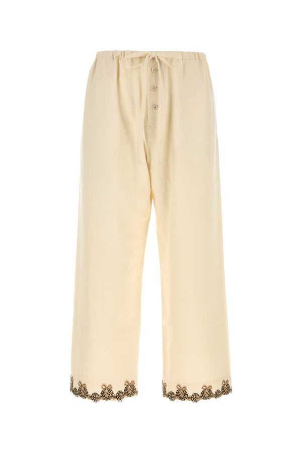 Bode Pajama 100% Wool joggers in beige