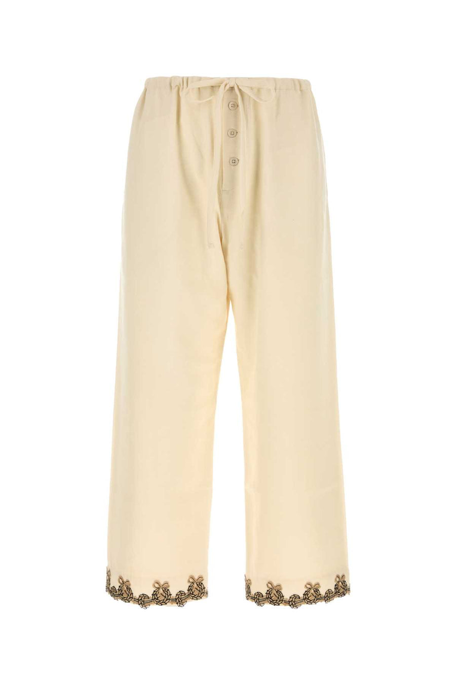 Bode Pajama 100% Wool joggers in beige