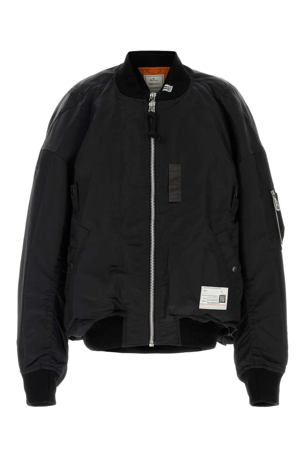Black Nylon Bomber Jacket Giubbini