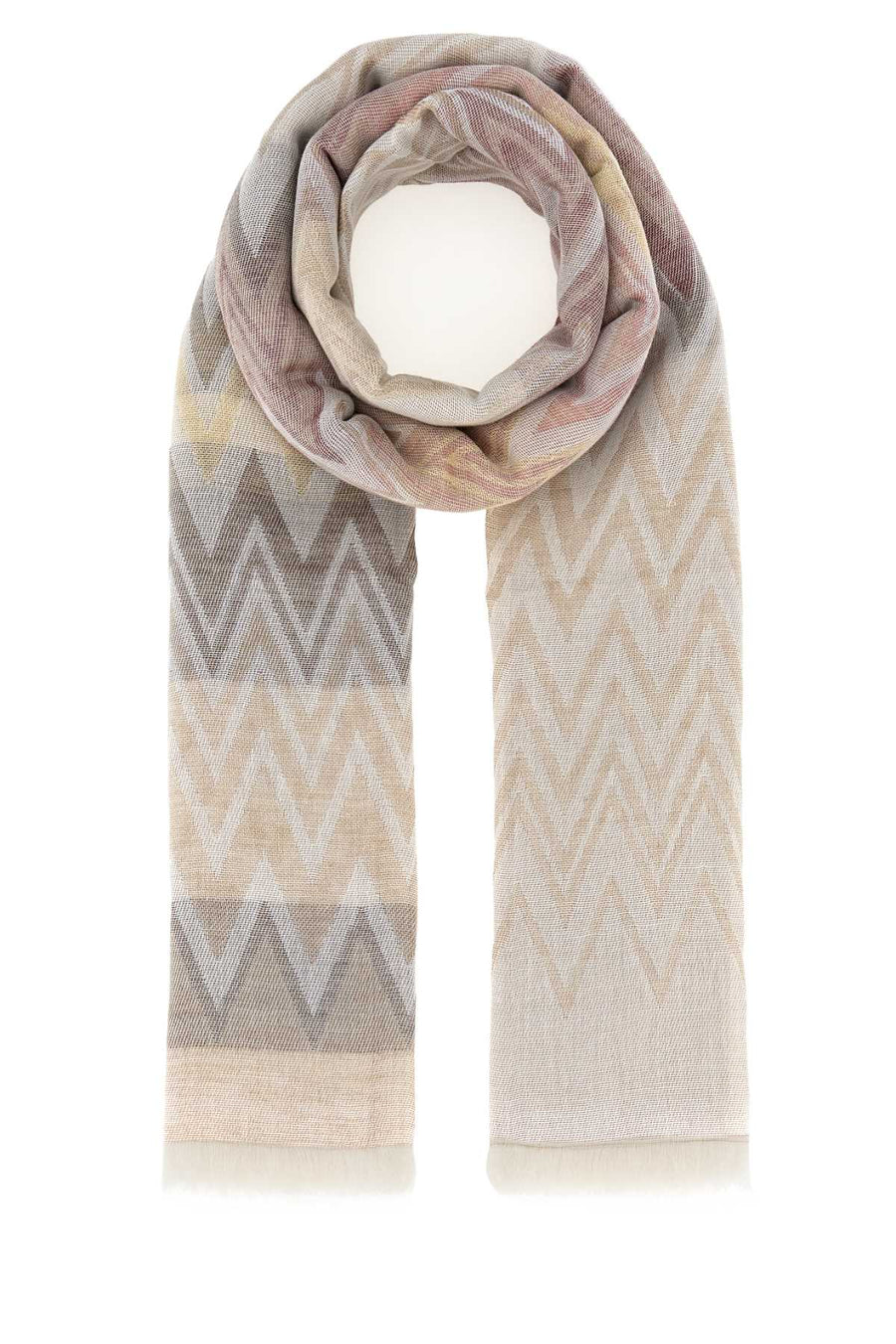 Missoni 76% Cotton scarf in multibeige