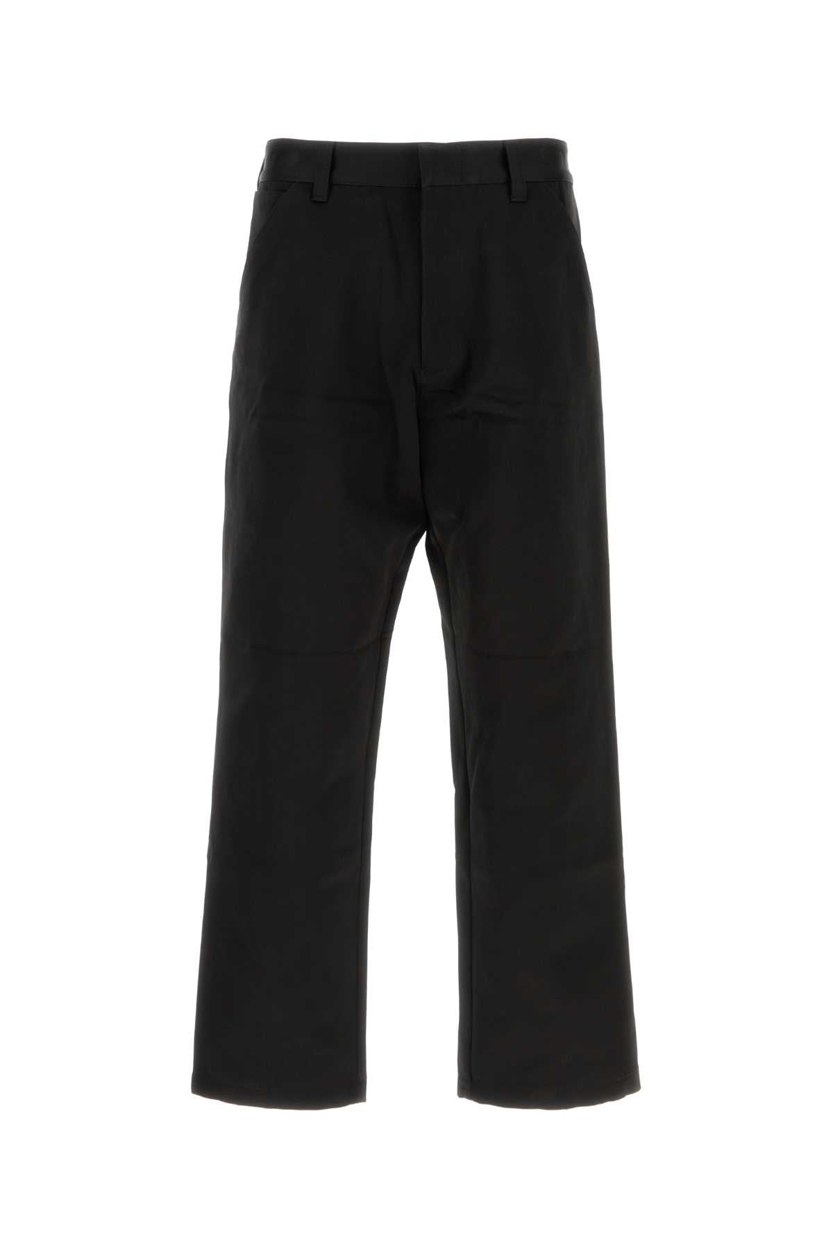 Black Silk Blend Pant Nero Exterior: Cotton Pantaloni