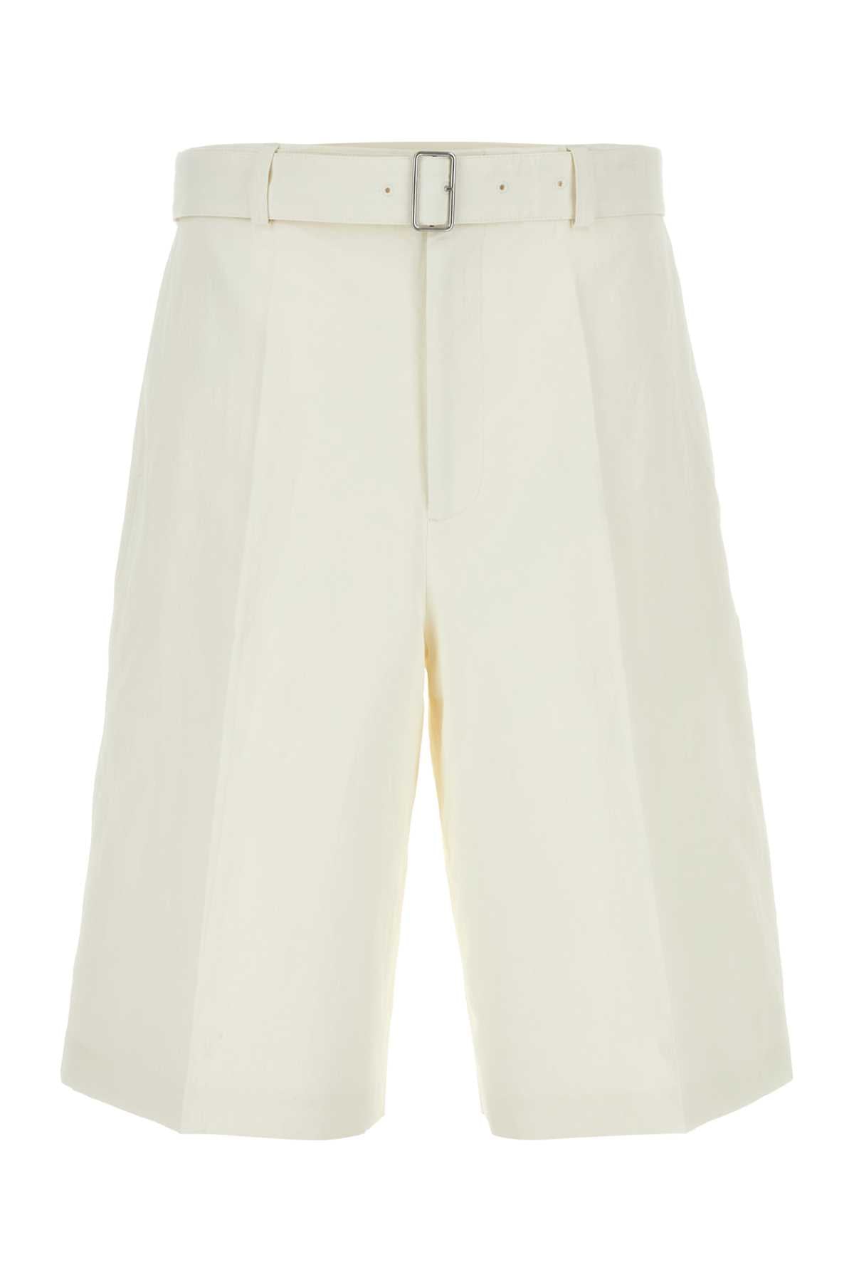 Ivory Linen Bermuda Shorts 104 Exterior
