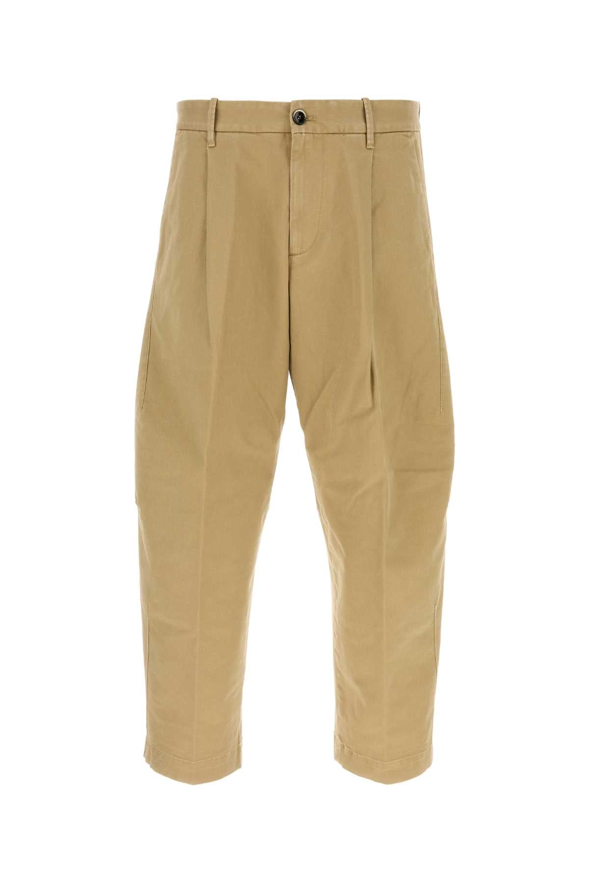 Beige Cotton Blend Giulio Pant Exterior: Polyurethane Pantaloni