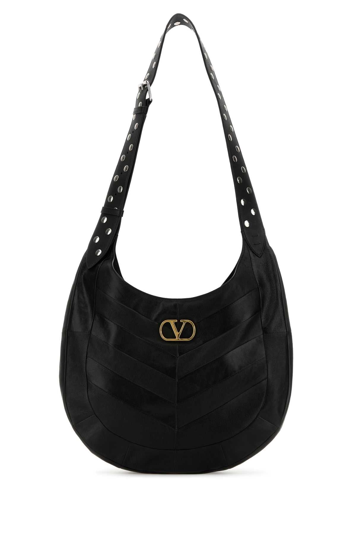 Black Leather Vlogo Signature Crossbody Bag Nero Borse A Mano