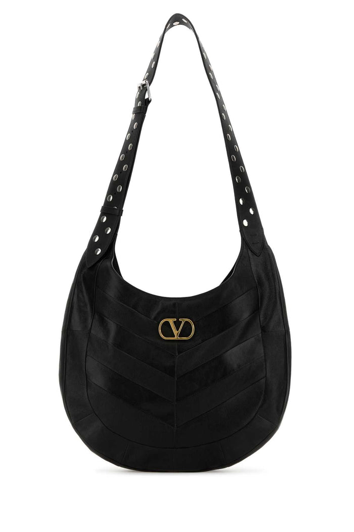 Black Leather Vlogo Signature Crossbody Bag Nero Borse A Mano