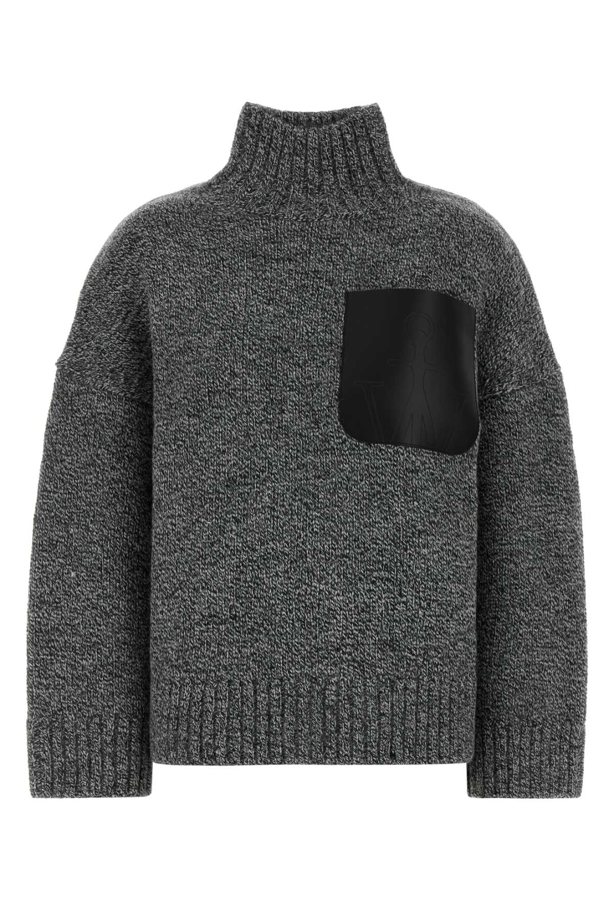 Melange Grey Wool Blend Sweater Exterior: Alpaca Acrylic Maglieria